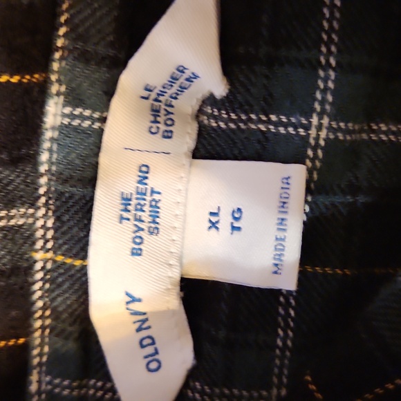 OLD NAVY THE BOYFRIEND SHIRT PLAID FLANNEL SIZE XL - Picture 2 of 4